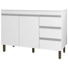 Balcão Gabinete Para Pia 120cm Sem Tampo 2 Portas Karen P14 Branco - Mpozenato