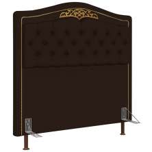 Cabeceira Cama Box Casal King 195cm com Tachas Imperial J02 Sintético Marrom Escuro - Mpozenato
