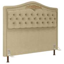 Cabeceira Cama Box Casal Queen 160cm com Tachas Imperial J02 Linho Areia - Mpozenato