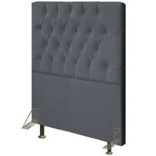 Cabeceira Cama Box Solteiro 90cm Diamante Suede J02 Cinza - Mpozenato