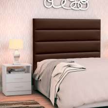 Cabeceira Cama Box Solteiro 90cm Greta Corano Marrom e 1 Mesa de Cabeceira Flex DM1 Branco - Mpozenato