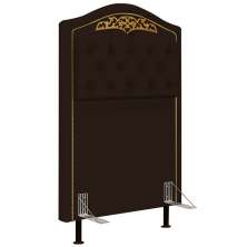 Cabeceira Cama Box Solteiro 90cm com Tachas Imperial J02 Sintético Marrom Escuro - Mpozenato