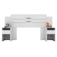 Cabeceira Casal Com 2 Mesas De Cabeceira Triunfo D02 Branco - Mpozenato