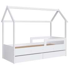 Cama Infantil Casinha Com 2 Gavetas Infix C06 Branco - Mpozenato