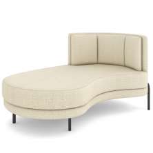 Chaise Longue Divã 163cm Braço Direito Logus D06 Linho Creme - Mpozenato