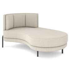 Chaise Longue Divã 164cm Braço Esquerdo Logus D06 Bouclê Bege - Mpozenato