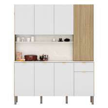 Cozinha Compacta 8 Portas 161cm Soul K02 Freijó/Ártico - Mpozenato