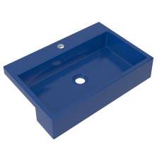 Cuba Pia Semi Encaixe para Banheiro Retangular 54cm XRT C08 Azul Escuro - Mpozenato