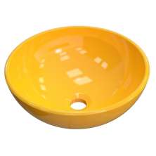 Cuba Pia de Apoio para Banheiro Redonda Bowl 30 C08 Amarelo - Mpozenato