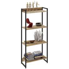 Estante Livreiro Multiuso Dynamica Industrial 60cm 4 Prateleiras C08 Carvalho - Mpozenato