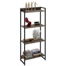 Estante Livreiro Multiuso Dynamica Industrial 60cm 4 Prateleiras C08 Carvalho Dark - Mpozenato