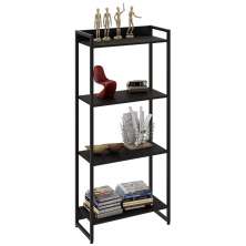 Estante Livreiro Multiuso Dynamica Industrial 60cm 4 Prateleiras C08 Preto Ônix - Mpozenato
