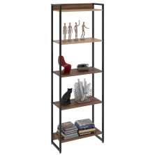 Estante Livreiro Multiuso Dynamica Industrial 60cm 5 Prateleiras C08 Nogal - Mpozenato