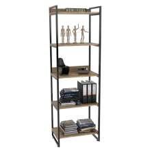 Estante Livreiro Multiuso Prisma Estilo Industrial 60cm 5 Prateleiras C08 Carvalho - Mpozenato