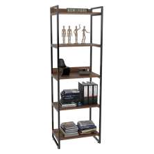 Estante Livreiro Multiuso Prisma Estilo Industrial 60cm 5 Prateleiras C08 Nogal - Mpozenato