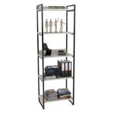 Estante Livreiro Multiuso Prisma Estilo Industrial 60cm 5 Prateleiras C08 Snow - Mpozenato
