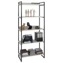 Estante Livreiro Multiuso Prisma Estilo Industrial 80cm 5 Prateleiras C08 Snow - Mpozenato