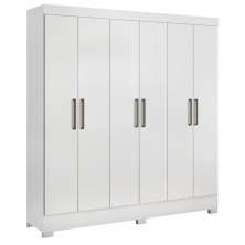Guarda Roupa Casal 6 Portas 3 Gavetas Pratico D02 Branco - Mpozenato