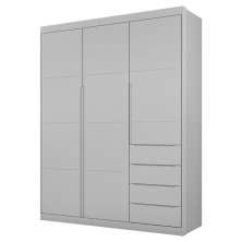 Guarda Roupa Infantil 3 Portas 4 Gavetas Lua P04 Cinza - Mpozenato