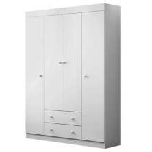 Guarda Roupa Infantil 4 Portas 2 Gavetas Ellie P04 Branco - Mpozenato