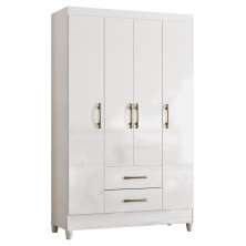 Guarda Roupa Solteiro 111cm 4 Portas Évora M07 Branco - Mpozenato