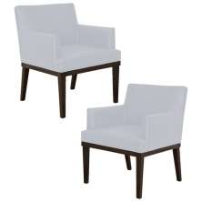 Kit 02 Poltronas Decorativas Sala de Estar Vitória W01 Corano Branco - Mpozenato