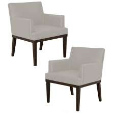 Kit 02 Poltronas Decorativas Vitória W01 Corano Bege - Mpozenato