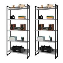 Kit 2 Estantes Livreiro Studio Industrial M18 Branco - Mpozenato