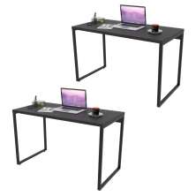 Kit 2 Mesas de Escritório Office 135cm Estilo Industrial Prisma C08 Preto Onix - Mpozenato
