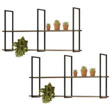 Kit 2 Prateleiras Decorativas Multiuso Grande Estilo Industrial Loft D09 Demolição - Mpozenato