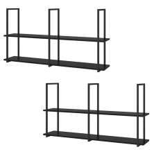 Kit 2 Prateleiras Decorativas Multiuso Grande Estilo Industrial Loft D09 Preto - Mpozenato