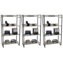 Kit 3 Estantes Livreiro Multiuso Prisma Estilo Industrial 80cm 4 Prateleiras C08 Snow - Mpozenato
