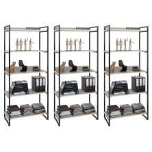 Kit 3 Estantes Livreiro Multiuso Prisma Estilo Industrial 80cm 5 Prateleiras C08 Snow - Mpozenato
