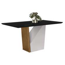Mesa De Jantar 4 Lugares 120cm Venetti N02 Ypê/Preto - Mpozenato
