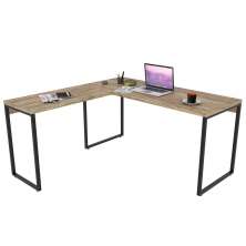 Mesa de Escritório Office em L 150x150cm Estilo Industrial Prisma C08 Carvalho - Mpozenato
