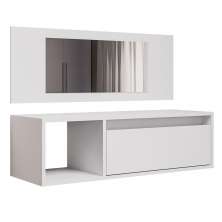 Penteadeira Camarim com Espelho Suspensa 90cm 1 Porta Elle M24 Branco - Mpozenato