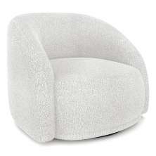Poltrona Decorativa Orgânica Giratória Lya M22 Boucle Branco - Mpozenato