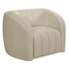 Poltrona Decorativa para Sala 112cm Meris M22 Bouclê Bege - Mpozenato