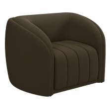 Poltrona Decorativa para Sala 112cm Meris M22 Veludo Marrom - Mpozenato