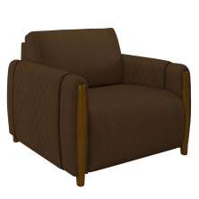 Poltrona Decorativa para Sala de Estar 98cm Amaranto M22 Veludo Marrom - Mpozenato