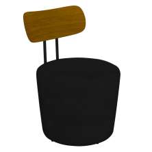 Poltrona Decorativa para Sala de Estar Redonda 53cm Le Moon M22 Veludo Preto - Mpozenato
