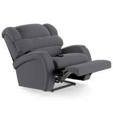 Poltrona do Papai Reclinável Kalie Controle Power Elétrico FH9 Veludo Cinza - Mpozenato
