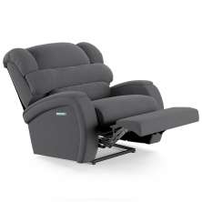 Poltrona do Papai Reclinável Kalie Elétrica Botão LED Massagem FH9 Veludo Cinza - Mpozenato
