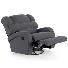 Poltrona do Papai Reclinável Kalie Glider Giratória FH9 Veludo Cinza - Mpozenato