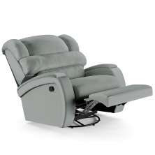 Poltrona do Papai Reclinável Kalie Glider Giratória Massagem FH9 PU Cinza - Mpozenato