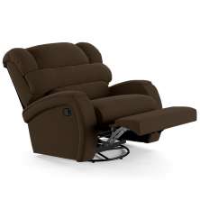 Poltrona do Papai Reclinável Kalie Glider Giratória Massagem FH9 Veludo Marrom - Mpozenato