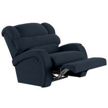 Poltrona do Papai Reclinável Kalie Manual Gatilho FH9 Veludo Azul - Mpozenato
