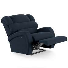 Poltrona do Papai Reclinável Kalie Power Touch Massagem FH9 Veludo Azul - Mpozenato