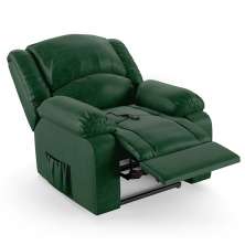Poltrona do Papai Reclinável Pietra Controle Power Elétrico FH9 PU Verde Musgo - Mpozenato