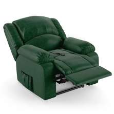 Poltrona do Papai Reclinável Pietra Controle Power Elétrico USB FH9 PU Verde Musgo - Mpozenato